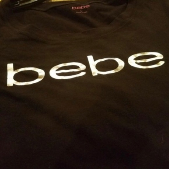 BEBE Cap sleeve Logo Tee - Picture 3 of 6